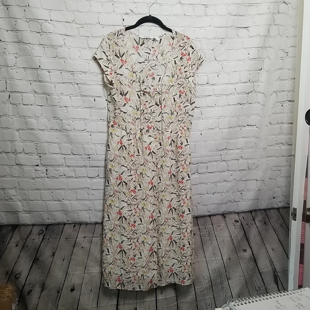 & other stories floral vneck cap sleeve dress size 12 EUC